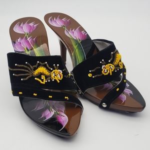 Guoc Kim-Thanh Saigon Beaded Handpainted High Heel